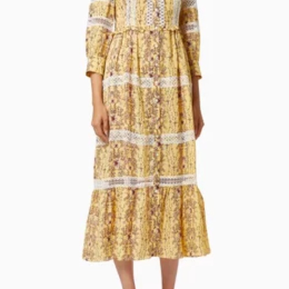 Sandro floral maxi dress with lace trim - Picture 10 of 12